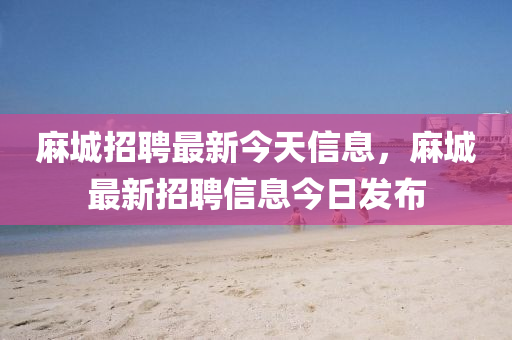 麻城招聘最新今天信息，麻城最新招聘信息今日發(fā)布