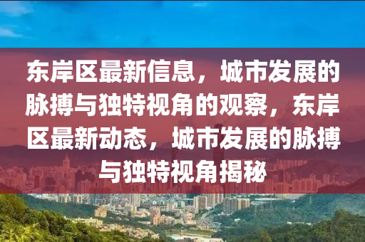 東岸區(qū)最新信息，城市發(fā)展的脈搏與獨特視角的觀察，東岸區(qū)最新動態(tài)，城市發(fā)展的脈搏與獨特視角揭秘