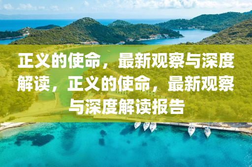 正義的使命，最新觀察與深度解讀，正義的使命，最新觀察與深度解讀報(bào)告